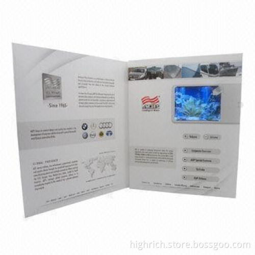 3.5-inch LCD Screen Video Brochure Greeting Card, Customized Designs Welcomed